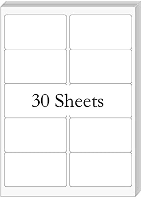 BESTIKER 2” x 4” (300 Labels) Shipping Mailing Labels, Printable White Sticker Label for Laser Inkjet Printer, Permanent Adhesive Mailing Address Labels for Packages Envelopes (30 Sheets)