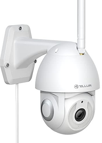 Tellur Smart Wlan Überwachungskamera Alexa, Automatisches Tracking, Wlan-Außenkamera, 2K UHD, PTZ 350, Farbnachtsicht, App und Sprachsteuerung