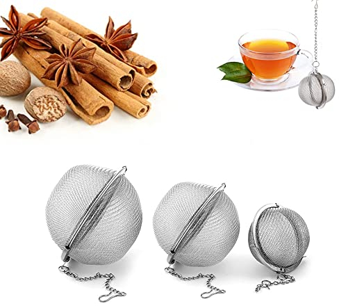 Colador de té Infusor Ball - Filtro de té de malla de acero inoxidable para hojas de especias y hierbas filtro exprimidor de frutas - Set de 3