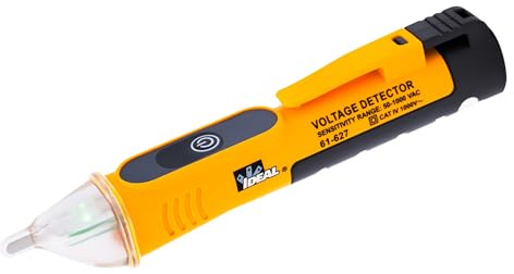 IDEAL Single Range 50‑600V Non‑Contact Voltage Tester – CAT IV 600V AC NCVT with LED Voltage Indicator, Audible & Visual Alerts, Auto Power-Off, Low Battery Alert – Professional Electrician & DIY Tool