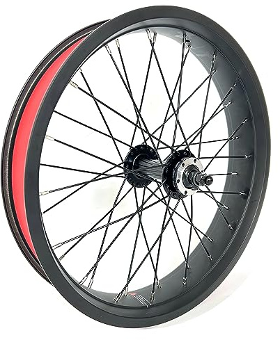 SZWEDI 20x4.0 Front Fat Bike Wheel Bolt On Snow Bicycle 20 Inch Double Wall Double Bearing Hub 36x12G Spokes 135mm Dropout Disc Brake Electric Fatbike Front Rim Set