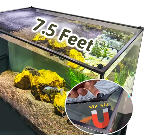 Magnetische Fisch-Aquarium-Abdeckung, 2,5 m, Anti-Spring-Netz, Netz-Netz, für Fisch-Aquarium-Bildschirm, obere Abdeckung, Aquarium-Deckel verhindert, dass Fische, Reptilien herausspringen (2,5 m)