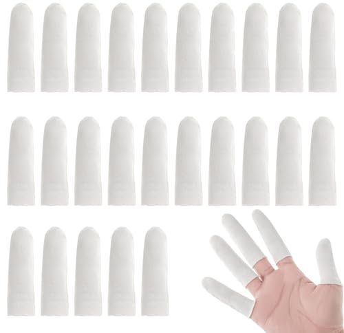 100 Stück Fingerlinge, Fingerlinge Verband, Fingerschutz Stricken Fingerlinge Baumwolle, Elastische Daumenbandagen, Fingerschutz für Fingerspitzen, Wundpflege, Frachtabfertigung, Gartenarbeit