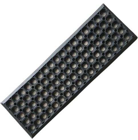 Rubber Safety Stair Tread Mat - Heavy Duty - Non-Slip - 75 cm x 25 cm - 20 mm Thick
