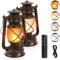 KINGLEAD LED Vintage Laternen,4 Dimmbare Lichtmodi,Laternen für draußen Hängende Wasserdicht LED mit Flammen Effekt USB Wiederaufladbare Geeignet für Garten, Weihnachten, Neujahr 2 Stück