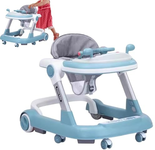 Andador de empuje para niños pequeños, Andador de actividades para niños pequeños,Andador de actividad sentado para niños pequeños | Ayudante para aprender a caminar con altura ajustable para niños de