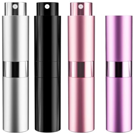 ZEPIQOR 4 Pezzi 8ml Mini Bottiglia di Profumo, Atomizzatore Profumo Portatile, Bottiglia di Spruzzo Portatile di Viaggio per Viaggiare, Festa, Vita Quotidiana