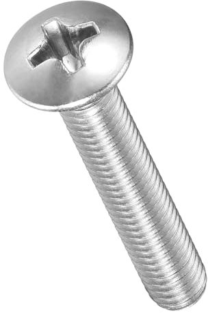 METALLIXITY Phillips Cross Recessed Countersunk Head Screws Bolts (M4-0.7x25) 50Pcs, 304 Stainless Steel Flat Head Woodworking Machine Screws - for Furniture Assembly DIY Projects, Silver