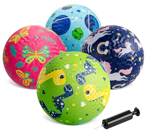 U&C Planet Pack de 4 Pelotas para Jugar 21 cm Set Dodge Ball con Bomba Gaga Ball Balonmano Pelotas Blandas y rebotadoras para niños de 1 a 8 años