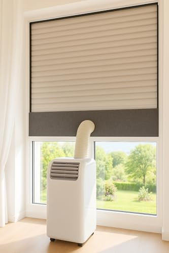 CoolFrech® Tür- & Fensterabdichtung für mobile Klimageräte – für Fenster, Zweiflügelige Fenster & Türen – Klimaanlage Abdichtung - einfache & schnelle Montage ohne Bohren/Kleben (86,0 cm)