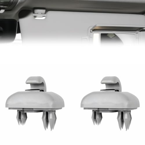 2 Clips Grises para Parasol Interior Compatible con Audi A1 A3 A4 A5 Q3 Q5, Clip de Visera de Coche con Gancho, Soporte para Parasol, Repuesto 8E0857562 de POM Resistente (2 Unidades)