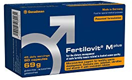Fertilovit M plus | Fruchtbarkeit und Spermienbildung | Kinderwunsch Vitamine für den Mann | studiengetestet, patentiert für die Fertilität | 90 Kapseln