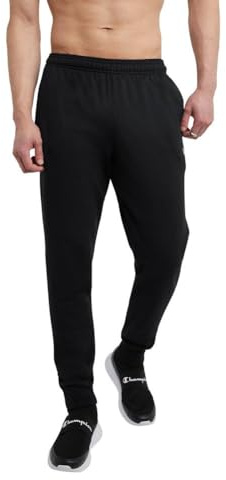 Champion Men's Fleece Joggers Sweatpants, Standard Fit, Midweight Fleece, Available in Regular and Big & Tall, Black, Medium