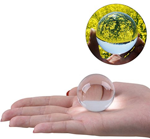 WINOMO Kristallkugel Glaskugel Klar für Feng Shui Fotografie Meditation Hochzeit Haus Büro Dekoration 5cm (Transparent Weiß)