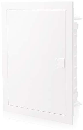Intratec Coffret de distribution encastré, IP40 – Boîtier de distribution intérieur avec porte pour installation en milieu sec, 2 rangées, 24 modules, 442 x 347 x 92 mm, blanc