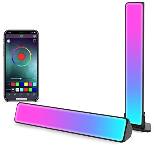 Zuukoo Smart Lampade LED, Lampada LED RGB con Effetti di Luce Multipli e Modalità Musica, Lampada Gaming, Luce d'atmosfera, Smart Flow Light Bar per PC, TV, decorazione della stanza, 10 watt