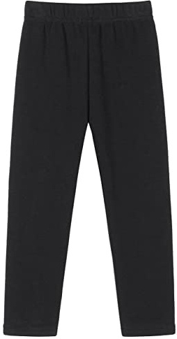 Leggings för flickor, fodrade höst, vinter, stretch, leggings, tjocka byxor för barn, svart, 104-110