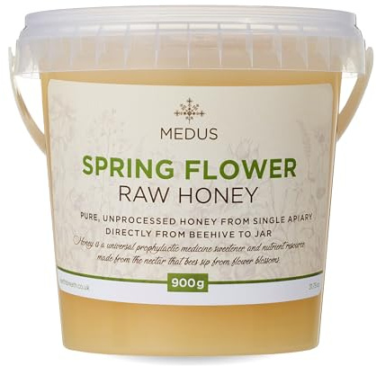 Earthbreath Fleur de printemps miel brut – 900 g – pur, biologique, non transformé, non pasteurisé – Édulcorant naturel pour la cuisine, le café, le thé, les boissons, la nourriture