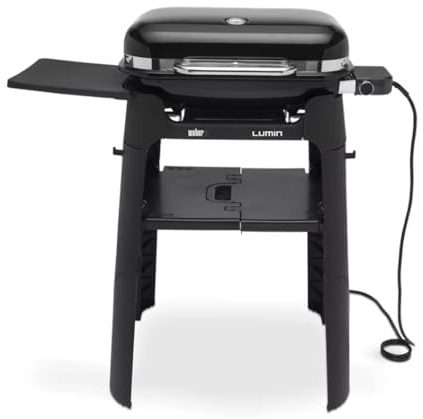 Weber Lumin Barbecue Elettrico con Supporto/rosolare, affumicare, cuocere a Vapore, Cucinare e Mantenere in Caldo, Fino a 315 °C, Superficie di Cottura 33 × 49 cm, Nero (92010853)