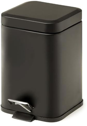 KIAMAMI VALENTINA Rechteckiger Papierkorb aus schwarzem Edelstahl – 3l | Artemisia