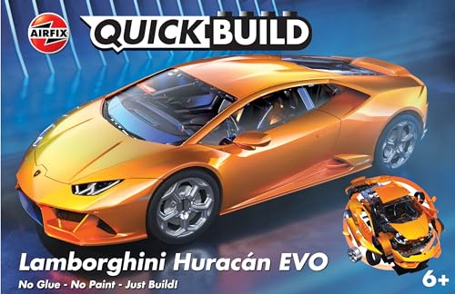 Quickbuild Airfix J6058 Model Car Kit - Lamborghini Huracan EVO Building Kit for Kids 6+, Construction Toys for Boys & Girls, Model Making with No Glue - Classic Vehicle Gifts Plastic Craft Set
