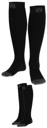 Morethansocks - Skisocken Kind - Einfarbig - Unisex - Schwarz - 23/26-2er-Pack - Skisocken Junge - Skisocken Mädchen
