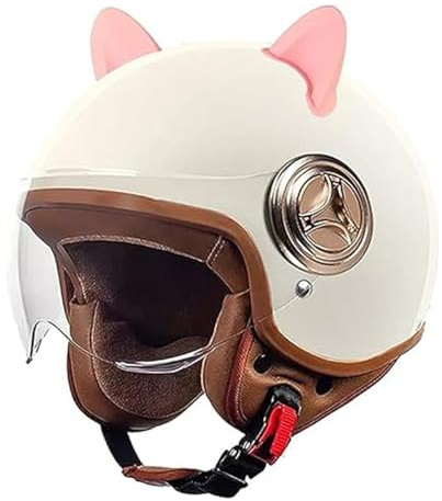 QJWMatic Casque De Moto Pour Enfants, Casque De Scooter, Casque Jet Avec Pare-Soleil, Casque Pour Scooter Et Cyclomoteur Pour Garçons Et Filles, Taille G, 54-61CM