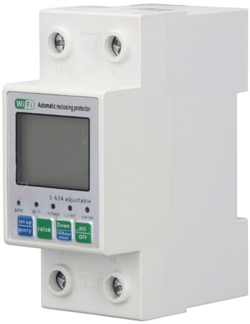 Moniteur D'énergie Intelligent WiFi, Compteur de Puissance télécommandé avec Alertes Intelligentes, Compteur de Puissance WiFi à Affichage Numérique Intelligent pour la