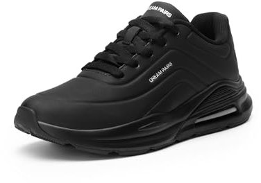 DREAM PAIRS Damen Plateau Keilabsatz Walking Reese Chunky Schuhe High Heel Luftkissen Casual Fashion Sneaker,Size 39,Alles Schwarz,SDFN2422W