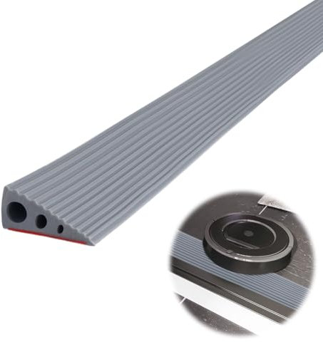 Rampa per soglia, 100 x 6,5 x 2,5 cm, in PVC, superficie antiscivolo, rampa per sedia a rotelle, passeggini, deambulatori o scooter (grigio, 2,5)