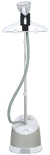 HOMCOM Clothes Steamer, Upright Garment Steamer Wrinkle Remover with Large 1.8L Water Tank, Adjustable Height, for Home Clothing, Curtains, Wedding Dresses, Silk, Sofa, Light Grey