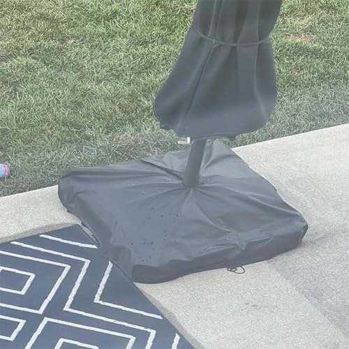 Copertura per base per ombrellone da patio, 600D, impermeabile, in tessuto Oxford resistente, anti-UV, per esterni, quadrata, con cerniera, 76,2 x 76,2 x 12,7 cm