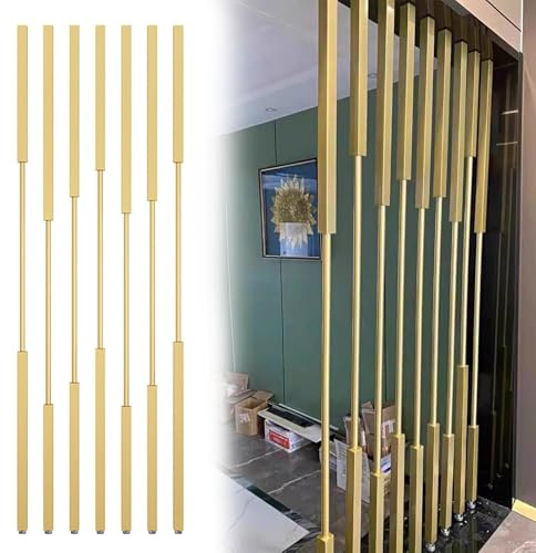 Biombo de privacidad para postes divisores de habitación, listones de metal, rejilla decorativa de columna de separación de pared, fácil de instalar (8 piezas)