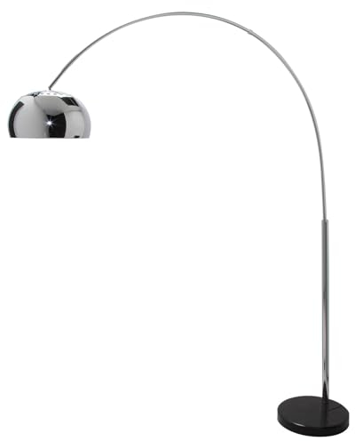 Ausziehbare Bogenlampe LOUNGE DEAL - 170-210cm - chrom - Marmorfuß - Stehlampe