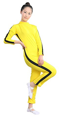 G-LIKE Combinaison d'arts Martiaux Jaune - Halloween Fighting Movie Costume Barboteuse Survêtement pour Enfants garçons Filles - - Jaune - 150 cm