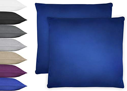 NatureMark 2er Pack Microfaser Kissenbezug 100% Polyester Kissenhülle mit Reißverschluss 80x80cm Royal blau