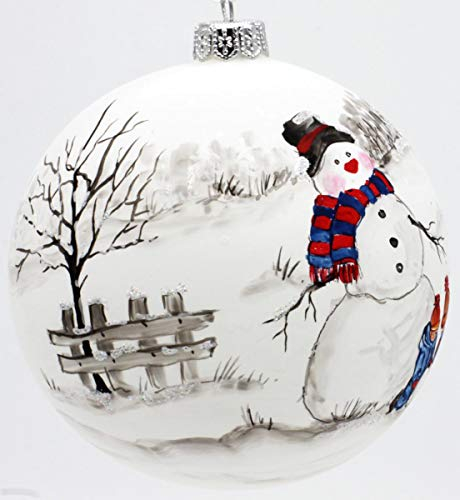 Christbaumkugel Schneemann handbemalt D10