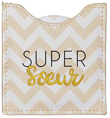 DRAEGER PARIS 1886 - Miroir Rond de Poche Super Soeur - Cadeau Original Femme - Accessoire de Voyage - Anti-Rayures avec Étui - Idéal Anniversaire - Design Élégant - Dimensions 8,5 x 8 cm - 76005887