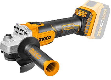 Amoladora de ángulo Inalámbrica INGCO 115mm con Batería 2PCS 20V 4Ah Sin Escobillas, 10PCS Discos, M14 Herramienta de Corte, 3000/8500 rpm (Sin Batería)