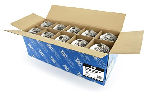 Tacwise 1546 Chiodi in Acciaio Inossidabile di Tipo 2,1/38 mm in Bobina Conica, Annellati e Inclinati di 16°, Fascicolati con fil di ferro, Confezione da 14.400