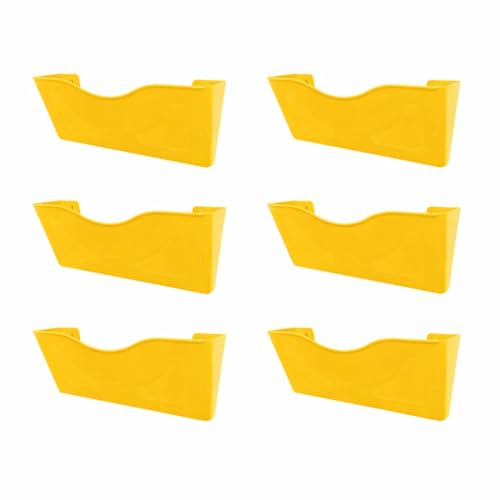 Deflecto 6 Pack Yellow Landscape A4 Wall Mounted Document Holder - A4 Sign Holder - A4 Leaflet Holder Wall Mounted Letter Rack - Leaflet Display Stands - A4 Poster Holder - A4 Menu Holders