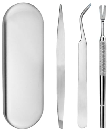 LJFEA Pinze per zecche del Bestiame, pinzette in Acciaio Inox di qualità Professionale per la rimozione delle zecche del Bestiame per Cani Gatti Cavalli Animali Umani