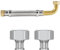 DVGW Tuyau blindé 3/4-1 30-150 cm, tuyau flexible, DN25 & DN19, raccord d'eau, chauffage, adoucisseur, 50 cm, écrou de raccordement avec coude x 3/4