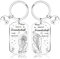 Shengxi Lot de 2 Porte-Clés, Cadeaux pour Meilleure Amie, Que Notre Amitié Dure pour Toujours, Cadeaux d'Amitié, Porte-Clés Sœur avec Gravure en Forme de Cœur, Cadeau d'Anniversaire