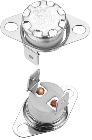 QUARKZMAN 2 Stück KSD301 Thermoschalter 140°C Normalerweise Geschlossen 250V 10A Thermostat Snap-Disc Temperaturschalter für Mikrowellen, Backöfen, Kaffeemaschinen, Keramikmaterial
