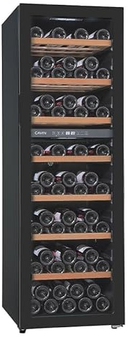 CAVIN Freistehender Weinkühlschrank - Polar Collection 83, 2 Temperaturzonen, zwei Zonen, Kompressor, Holzregalböden, Glastür mit UV-Schutz, 83 Flaschen