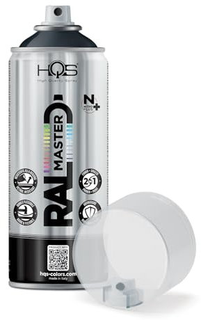 HQS RAL MASTER Bomboletta di Vernice Spray 400ml Nitro Colori Ral (1, Ral 7021 Grigio Scuro Lucido)