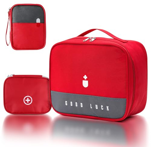Aerulnd Trousse de Secours Vide 3 Pièces,Étanche Sac de Médecine Portable,Boîte Médicale,Trousse de Médecine Sac d'urgence de Grande Capacité, Rangement Medicament pour Voyage,Bureau,Maison
