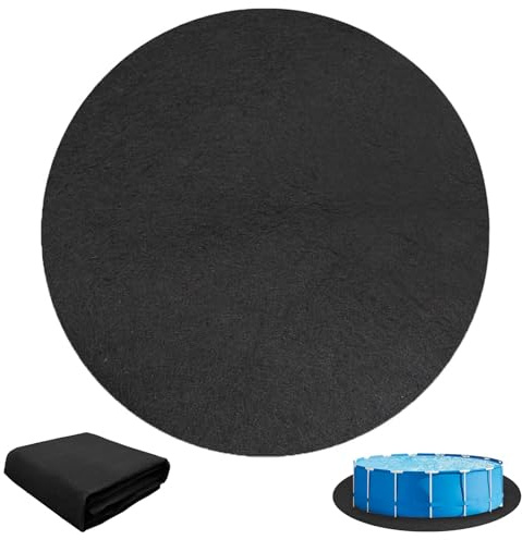 BUERPINKING Poolunderlag utomhus, pool golvskyddsmatta rund, poolunderlag för utomhus bubbelpooler, pool, golvfolie (4,6 m)