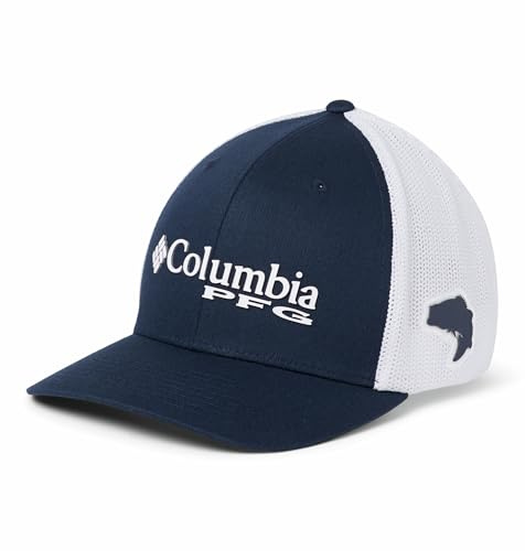 Columbia PFG Mesh Gorra Ajustada, Hombre, Azul (Collegiate Navy), L/XL